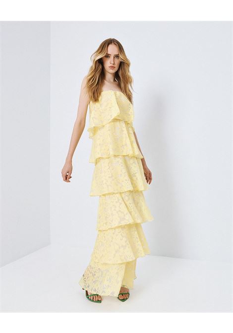 Maxi vestito disperato con dettagli in volant ACCESS fashion | 63-3388-0291YELLOW